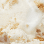 Vanilla ice cream with caramel swirls.