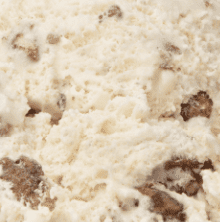 Ice cream with chocolate chunks close-up.