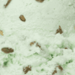 Mint chocolate chip ice cream close-up.